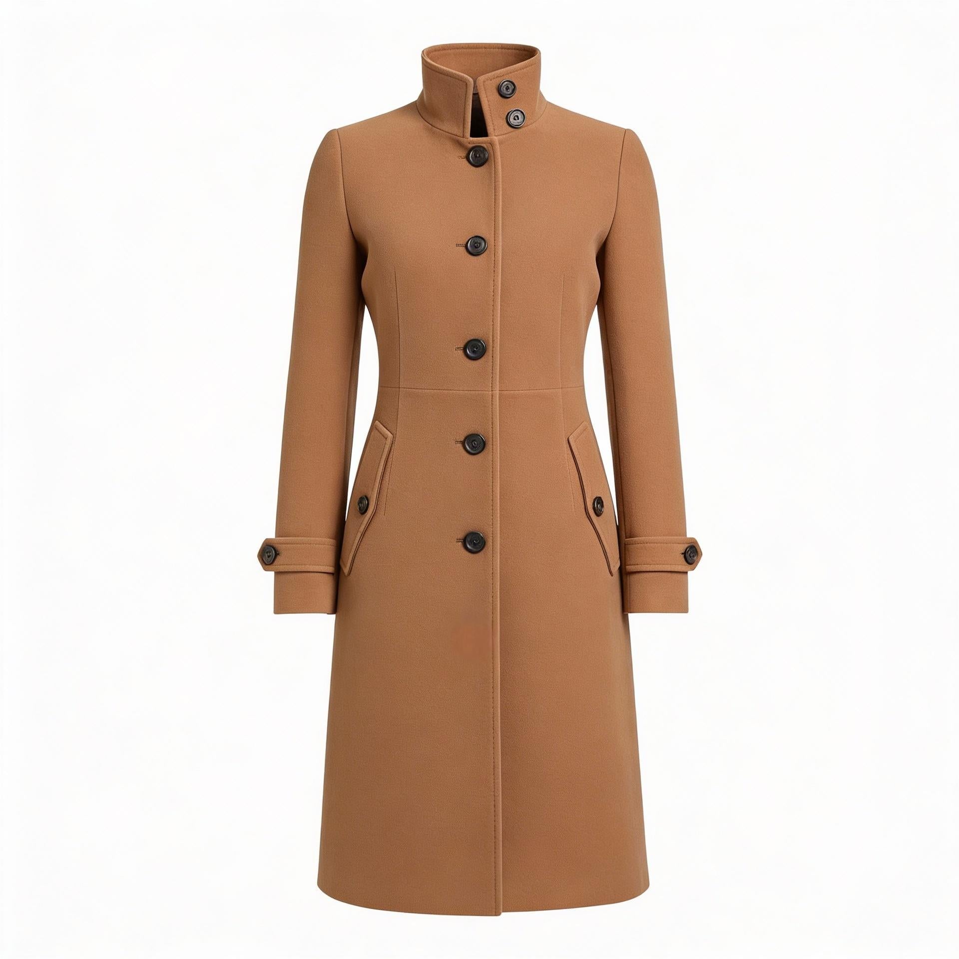 Arganate | Długi trencz z wysokim kołnierzem