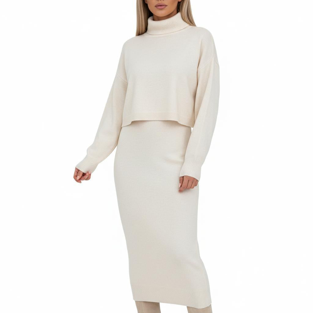 Arganate | Dzianinowy komplet składający się z sukienki i golfu