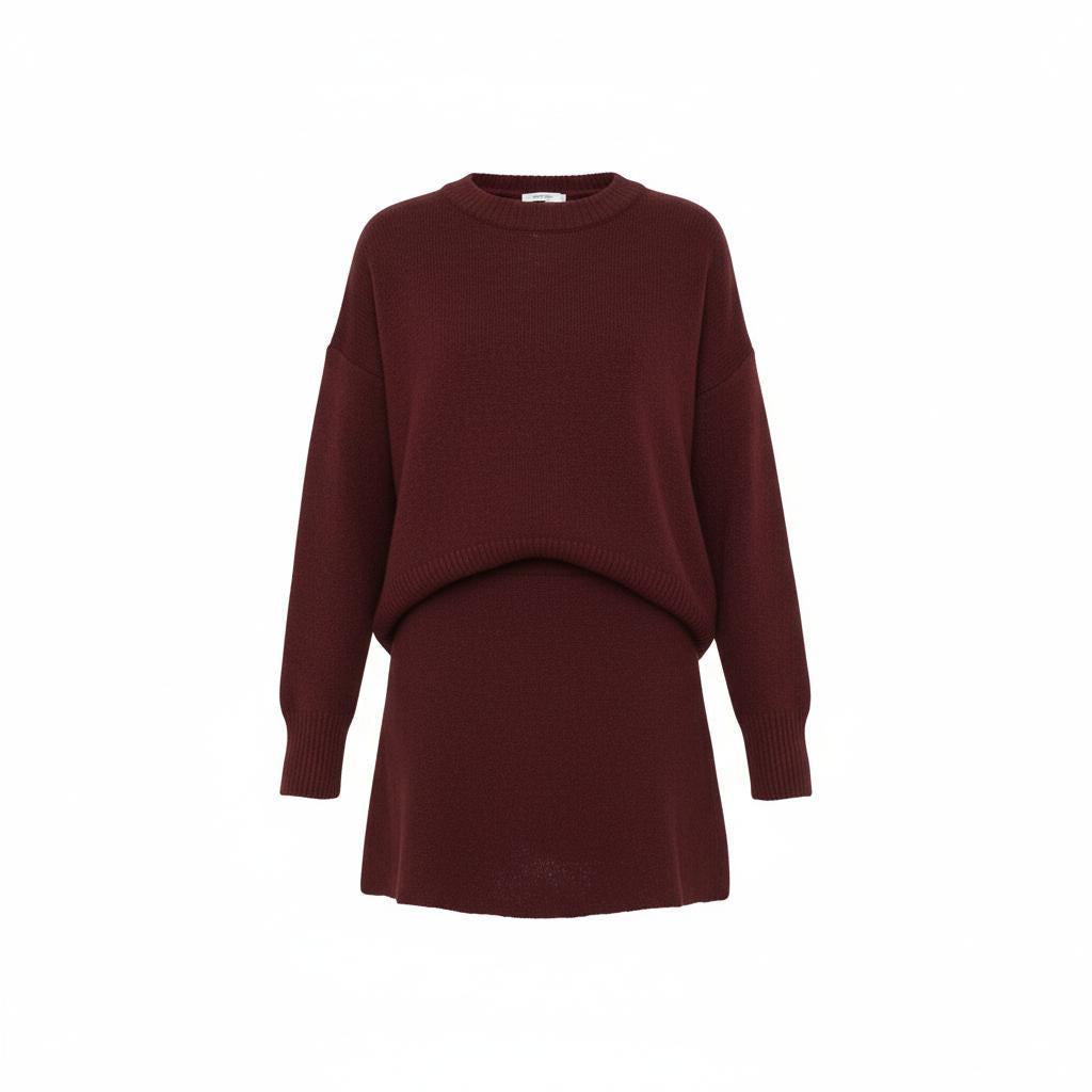 Arganate | Dzianinowy komplet składający się ze spódnicy i swetra