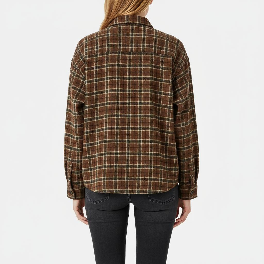 Arganate | Koszula flanelowa w kratę oversize, zapinana na guziki