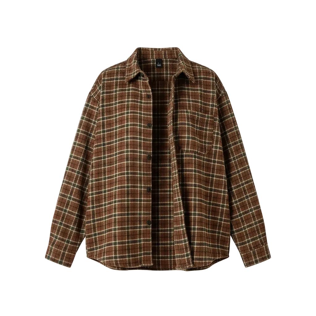 Arganate | Koszula flanelowa w kratę oversize, zapinana na guziki