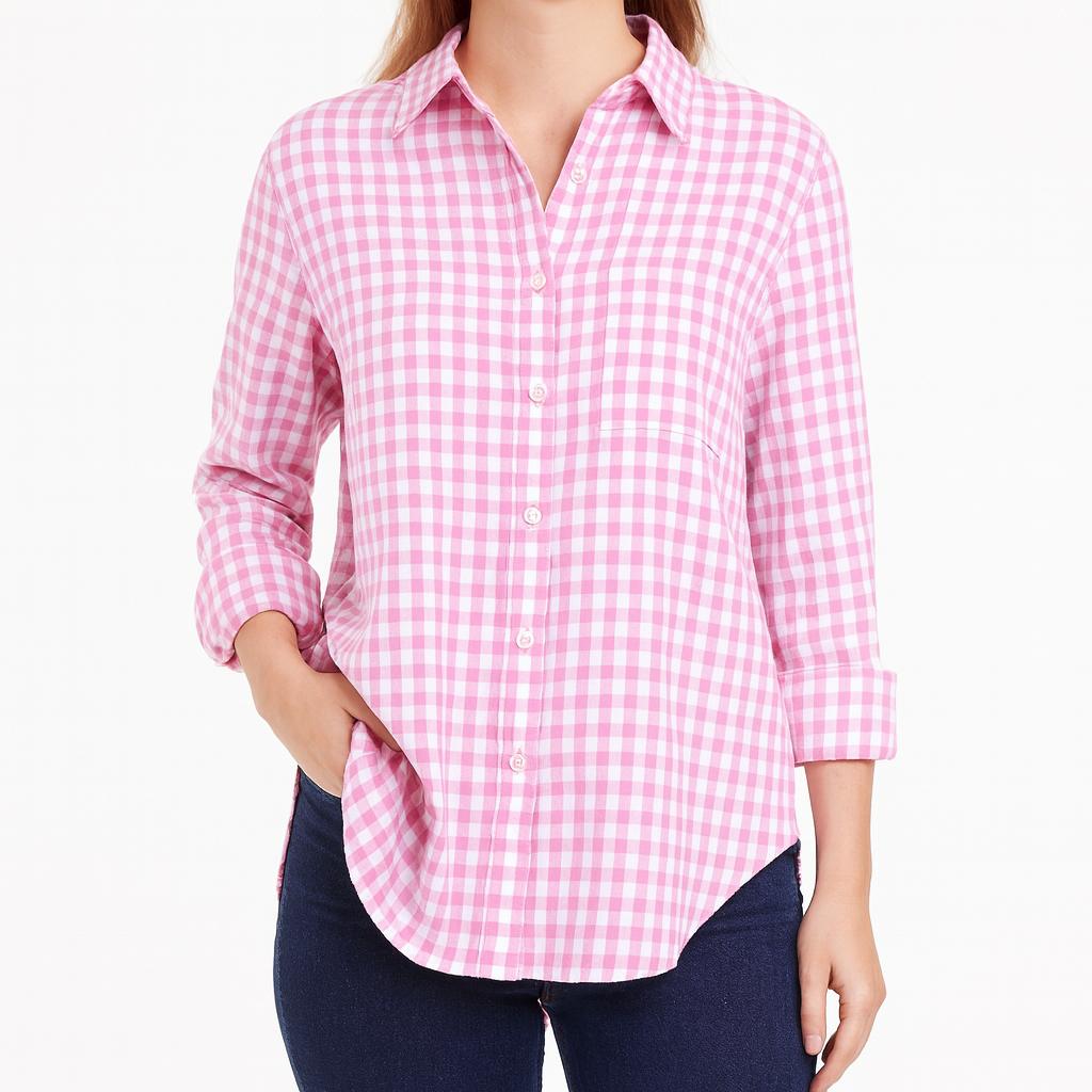 Arganate | Koszula flanelowa z długim rękawem w kratę Gingham