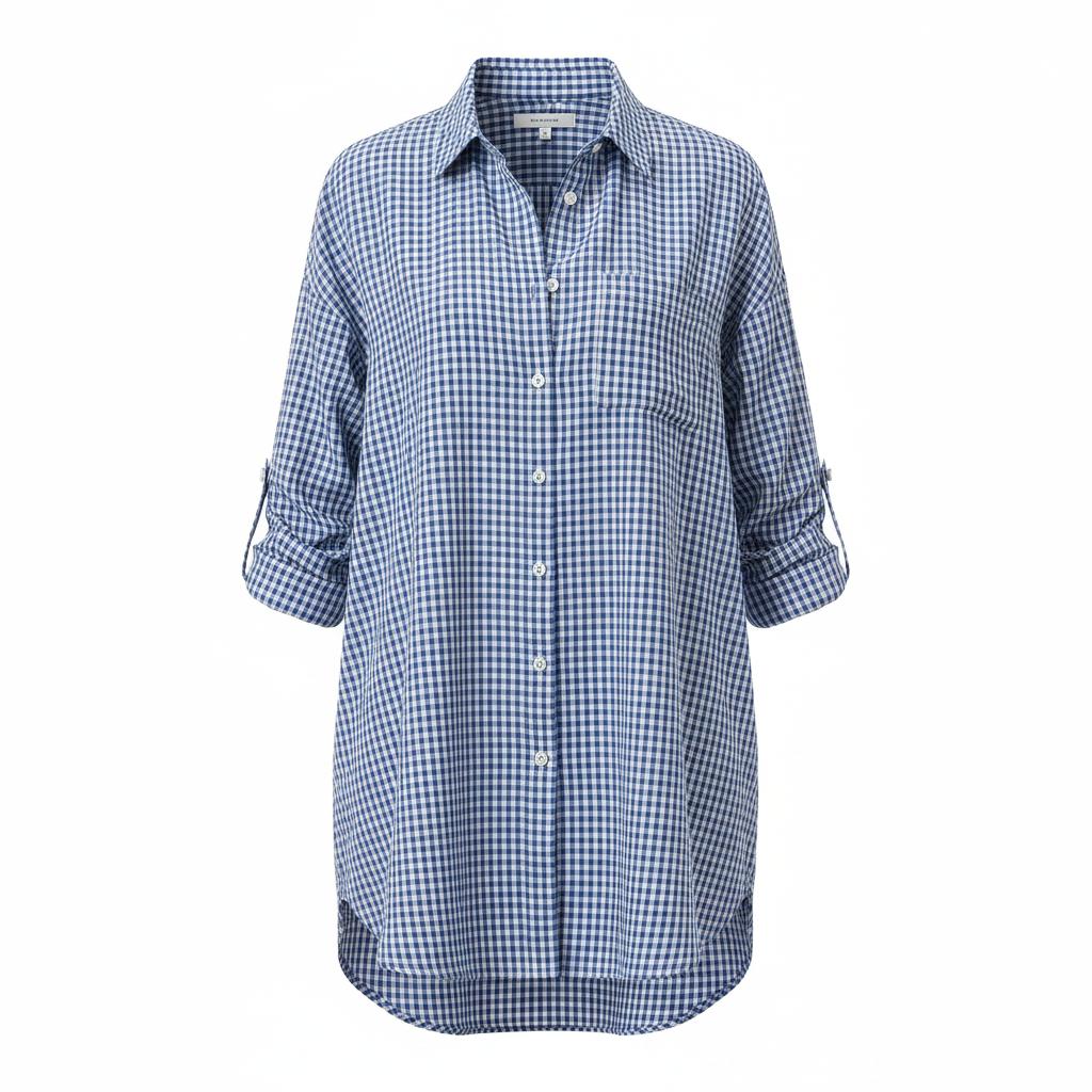 Arganate | Koszula flanelowa z długim rękawem w kratę Gingham