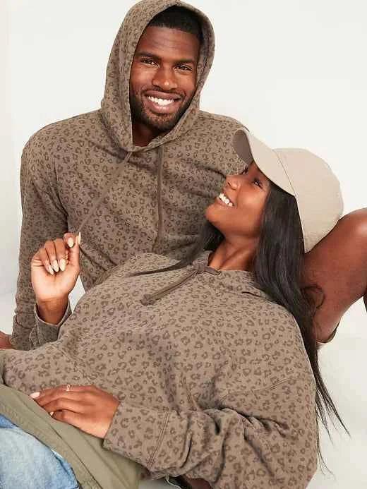 Arganate | Luźna bluza z kapturem i nadrukiem w panterkę