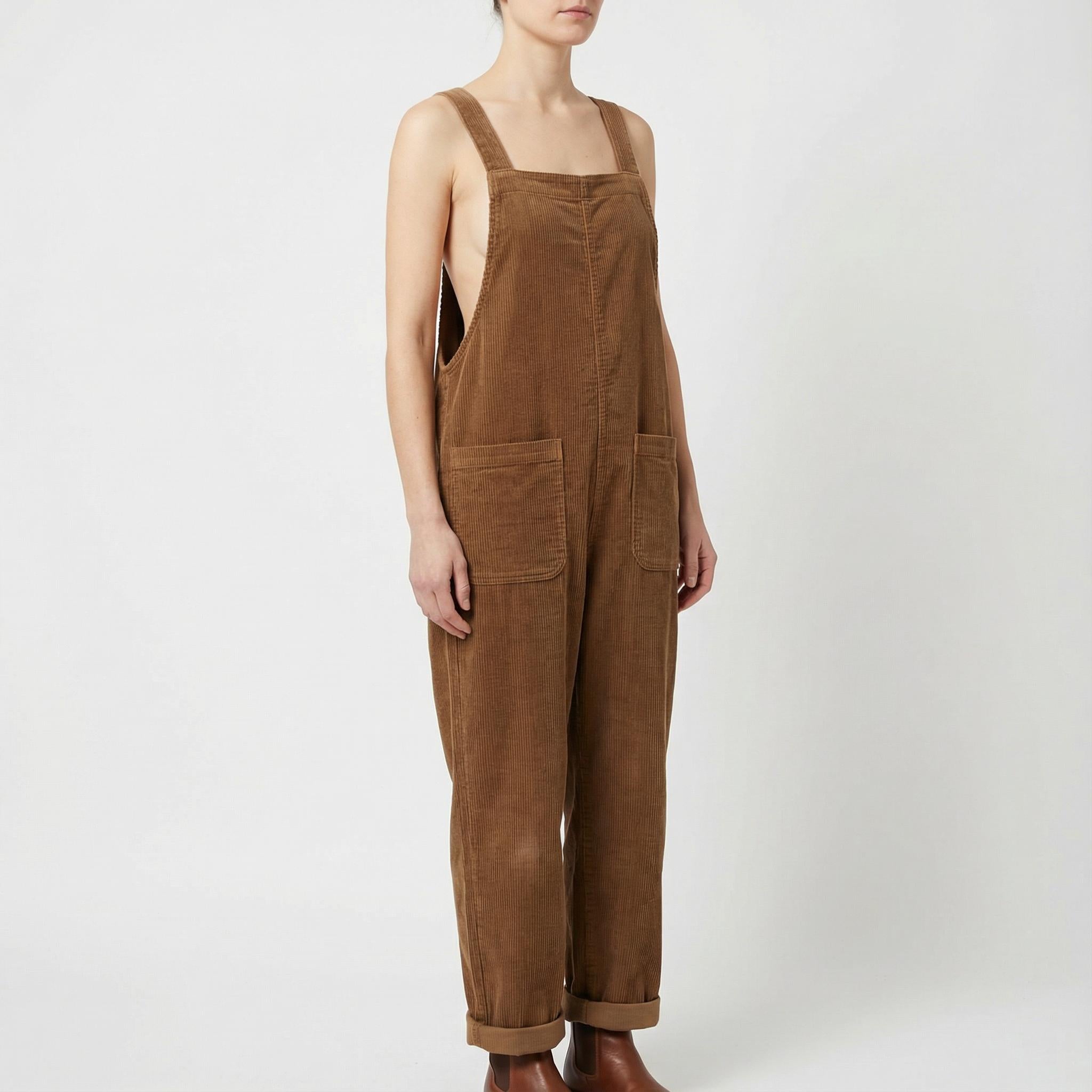 Arganate | Luźny kombinezon z sztruksu z kieszeniami