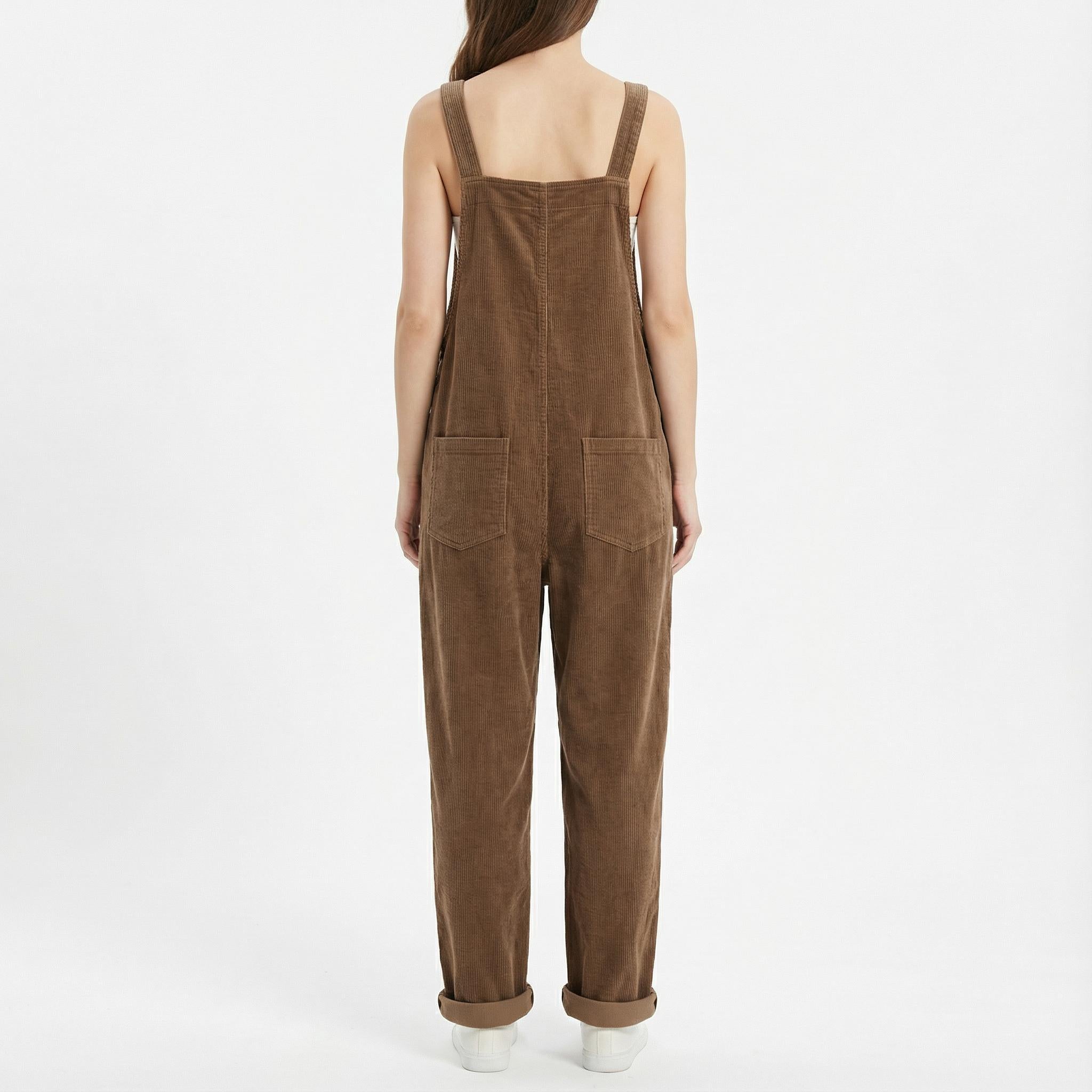 Arganate | Luźny kombinezon z sztruksu z kieszeniami