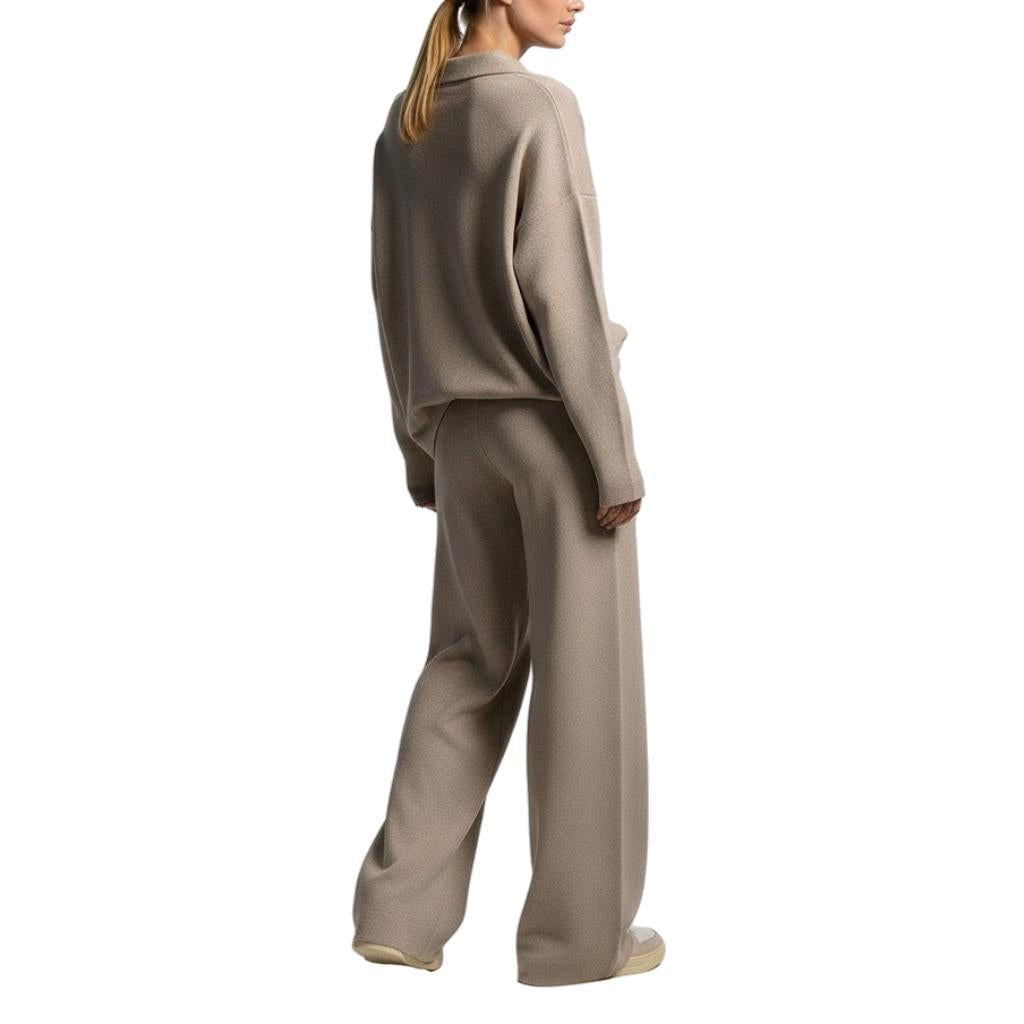 Arganate | Luźny komplet dzianinowy z płynnych spodni i swetra