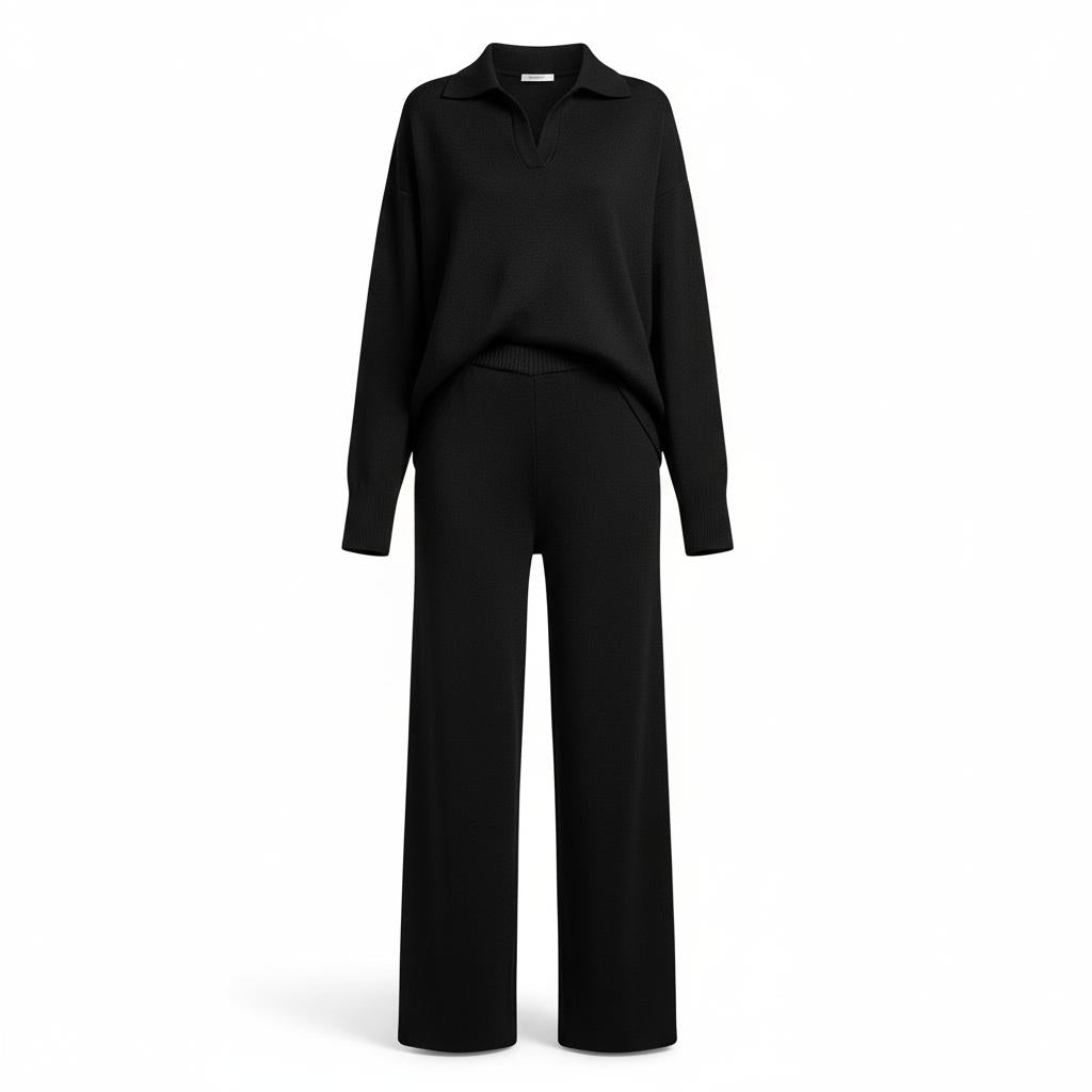 Arganate | Luźny komplet dzianinowy z płynnych spodni i swetra