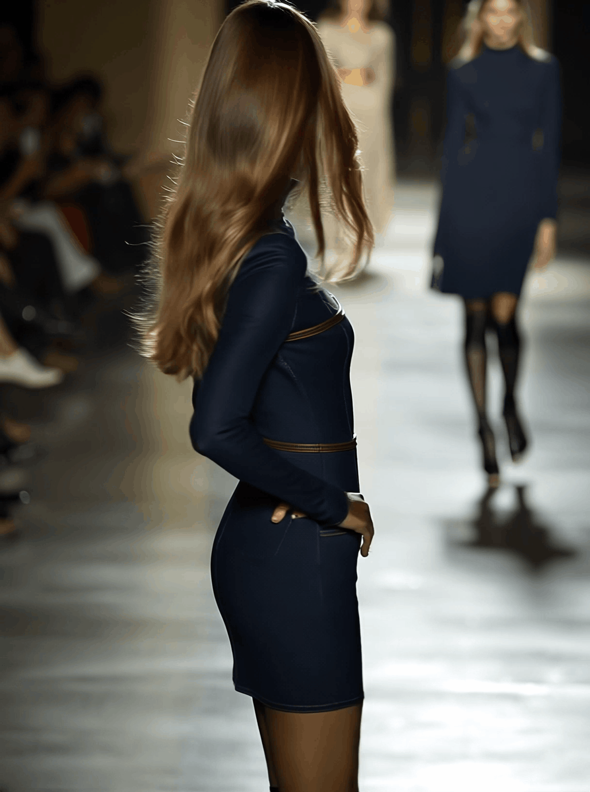 Arganate | Mini sukienka z golfem w stylu retro z jeansu