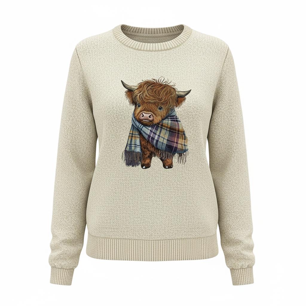 Arganate | Sweter z okrągłym dekoltem i nadrukiem zwierzęcym