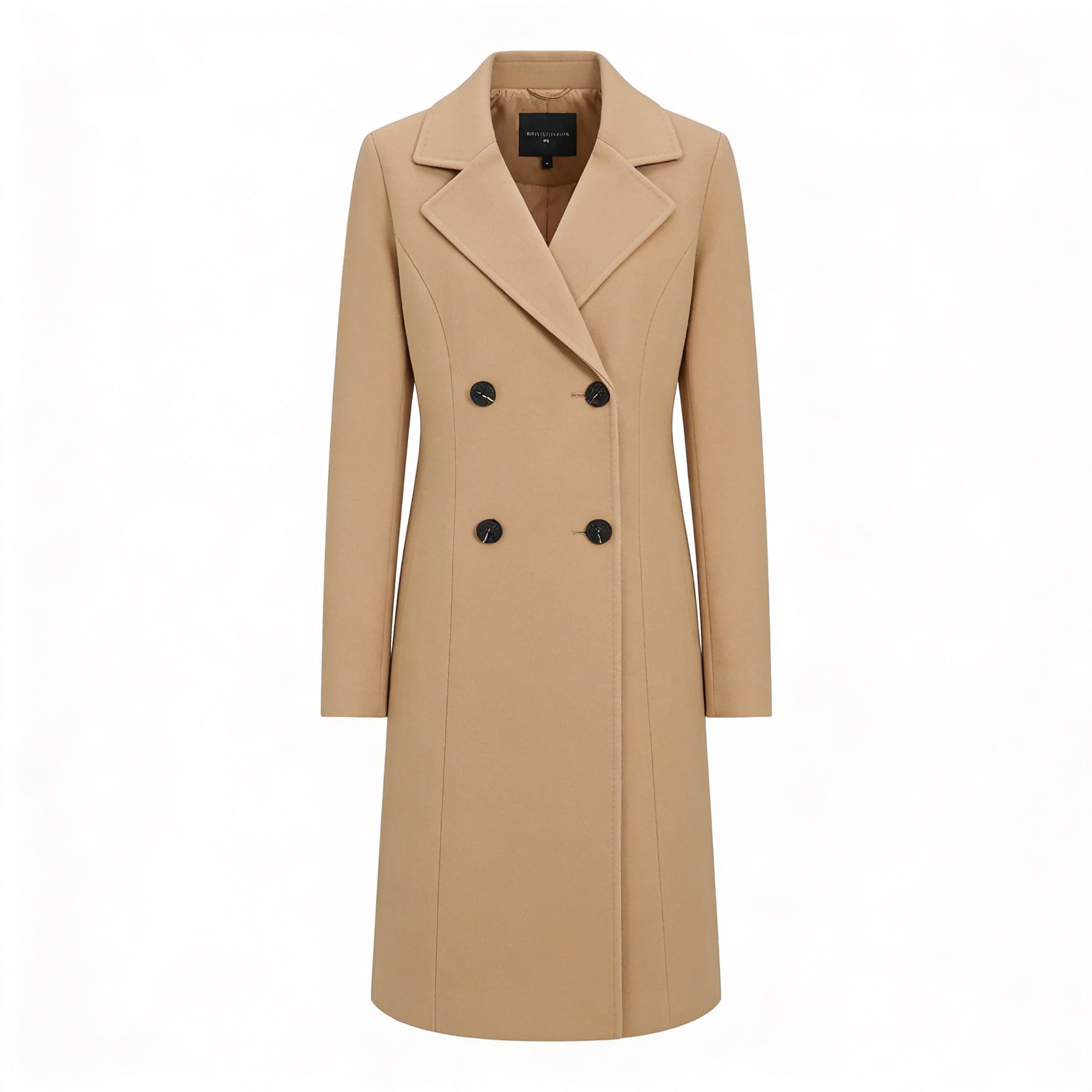 Długi dwurzędowy płaszcz typu trencz z paskiem – Stylowa odzież damska