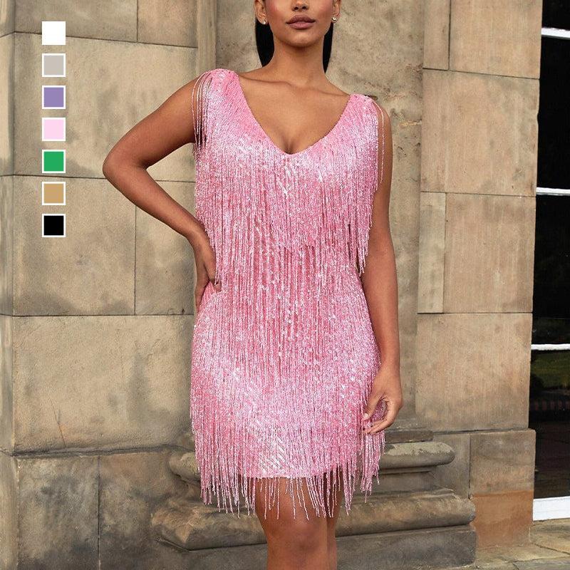 Liliana - Elegancka sukienka z frędzlami na wyjątkowe okazje