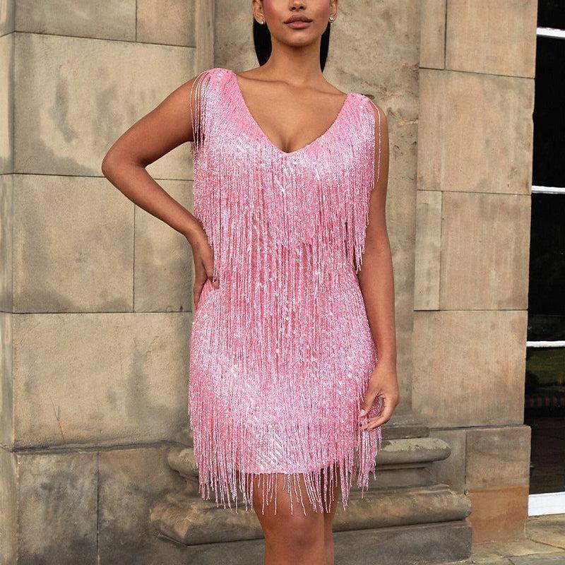 Liliana - Elegancka sukienka z frędzlami na wyjątkowe okazje