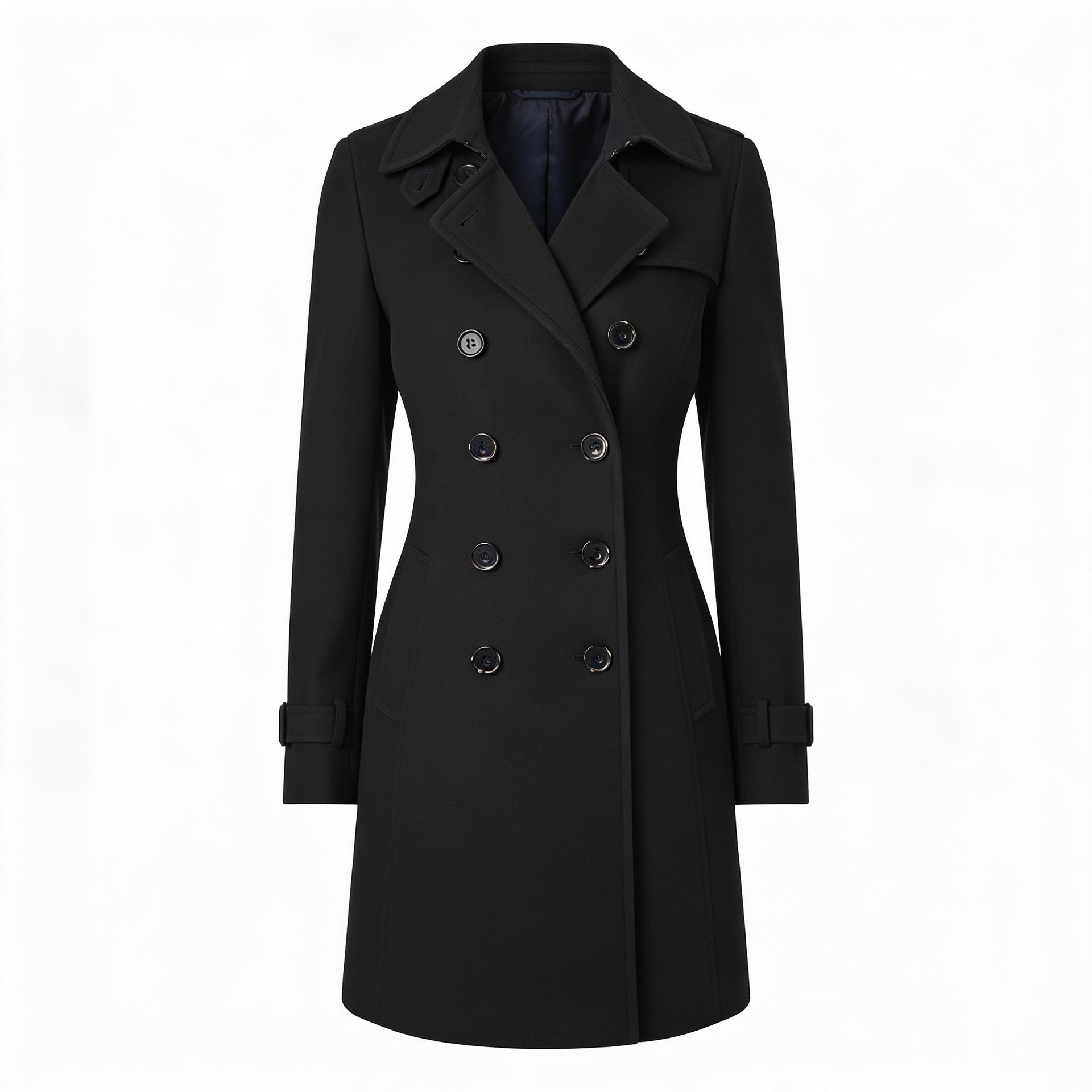 Nowoczesny, lekki wełniany płaszcz typu trencz - Elegancka odzież wierzchnia premium