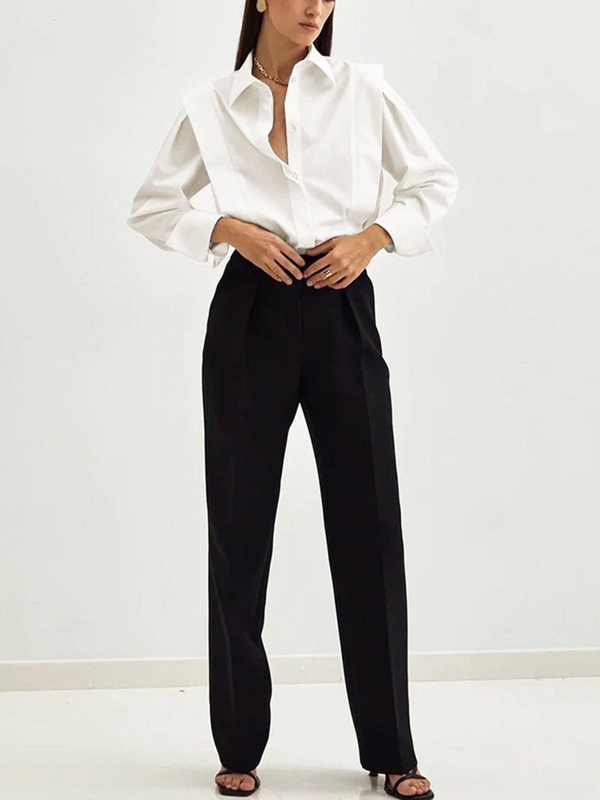 Arganate | Bluzka w kwadraty z klasycznym kołnierzykiem