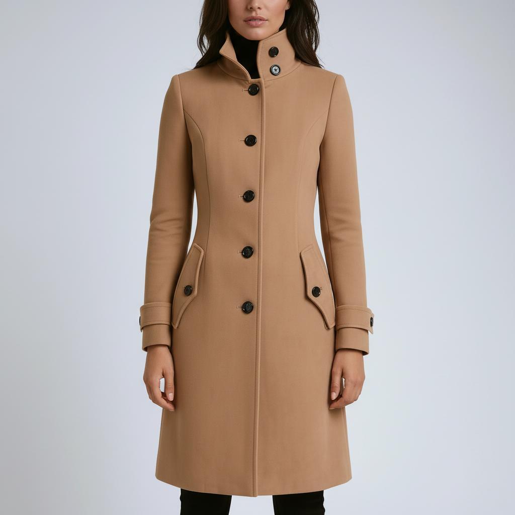 Arganate | Długi trencz z wysokim kołnierzem