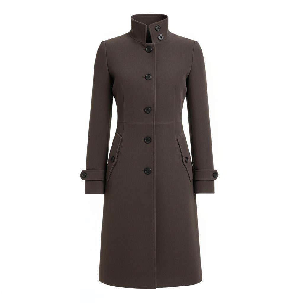 Arganate | Długi trencz z wysokim kołnierzem