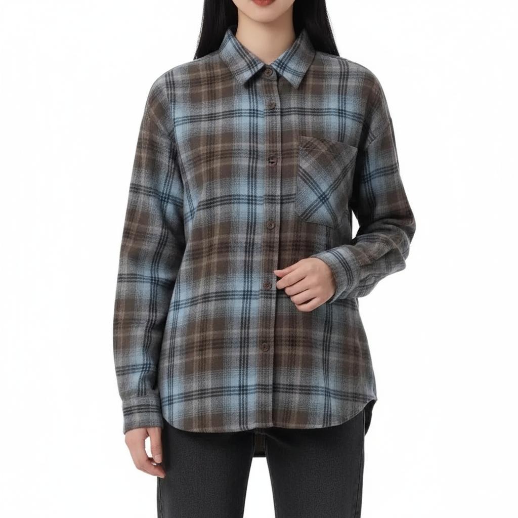 Arganate | Koszula flanelowa w kratę w stylu retro w stylu amerykańskim