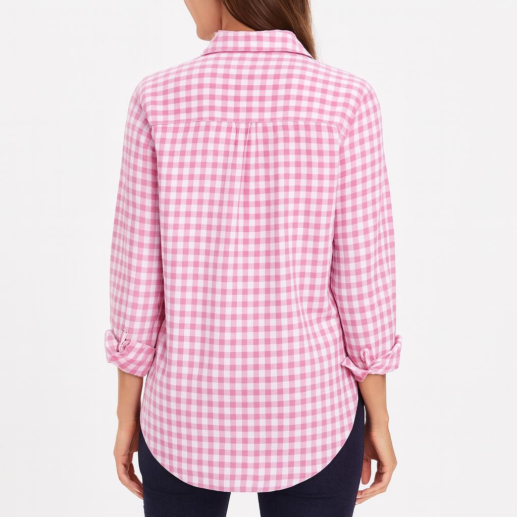 Arganate | Koszula flanelowa z długim rękawem w kratę Gingham