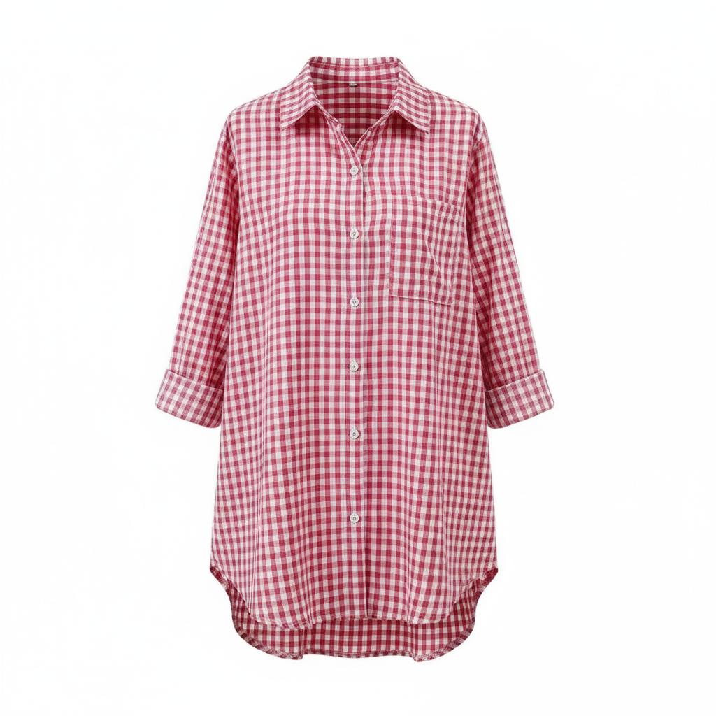 Arganate | Koszula flanelowa z długim rękawem w kratę Gingham