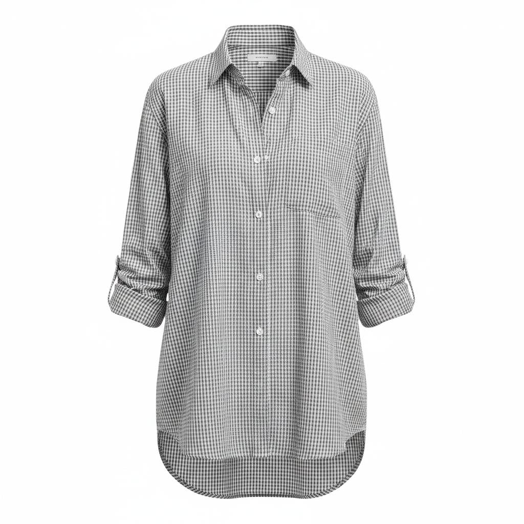 Arganate | Koszula flanelowa z długim rękawem w kratę Gingham