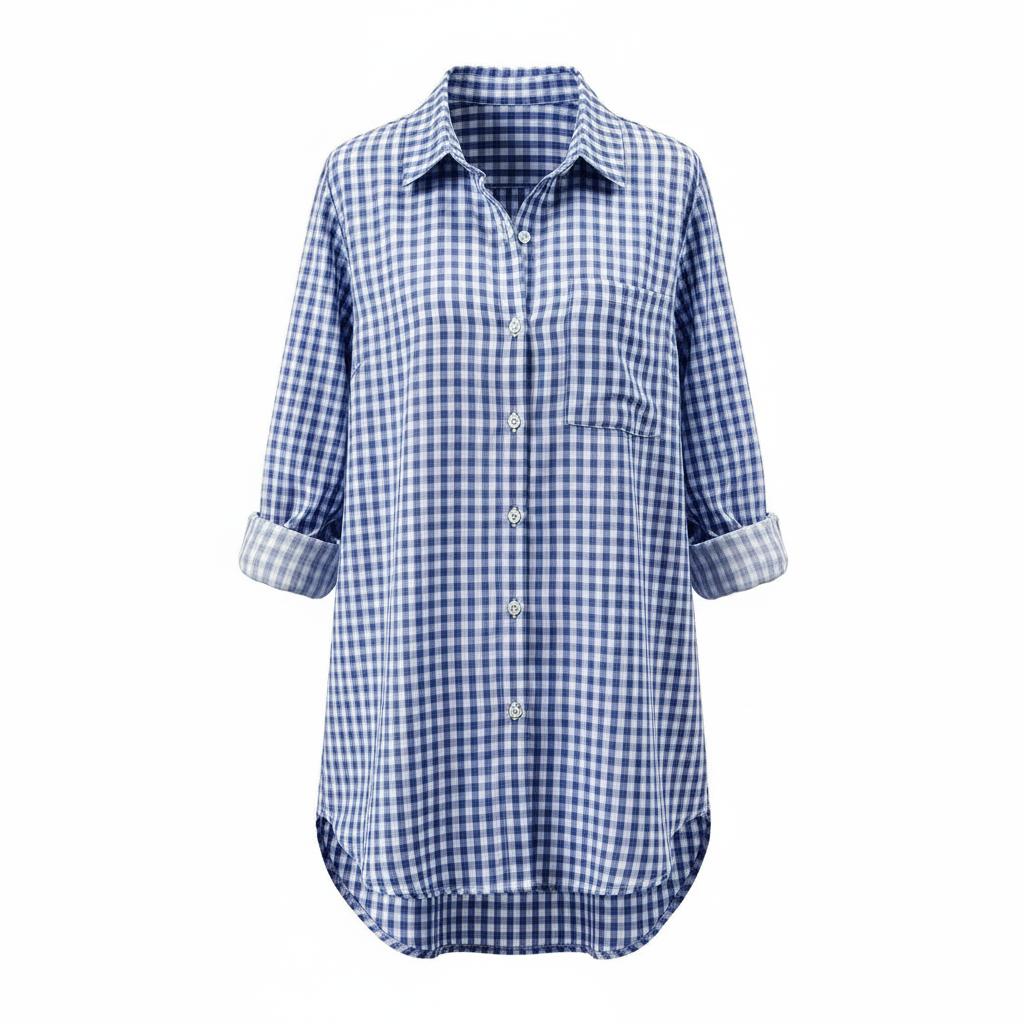 Arganate | Koszula flanelowa z długim rękawem w kratę Gingham