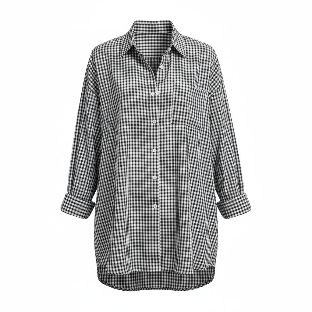 Arganate | Koszula flanelowa z długim rękawem w kratę Gingham