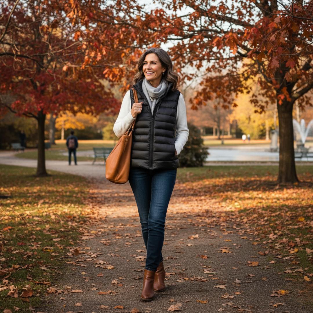 Arganate | Lekka pikowana kamizelka z wysokim kołnierzem