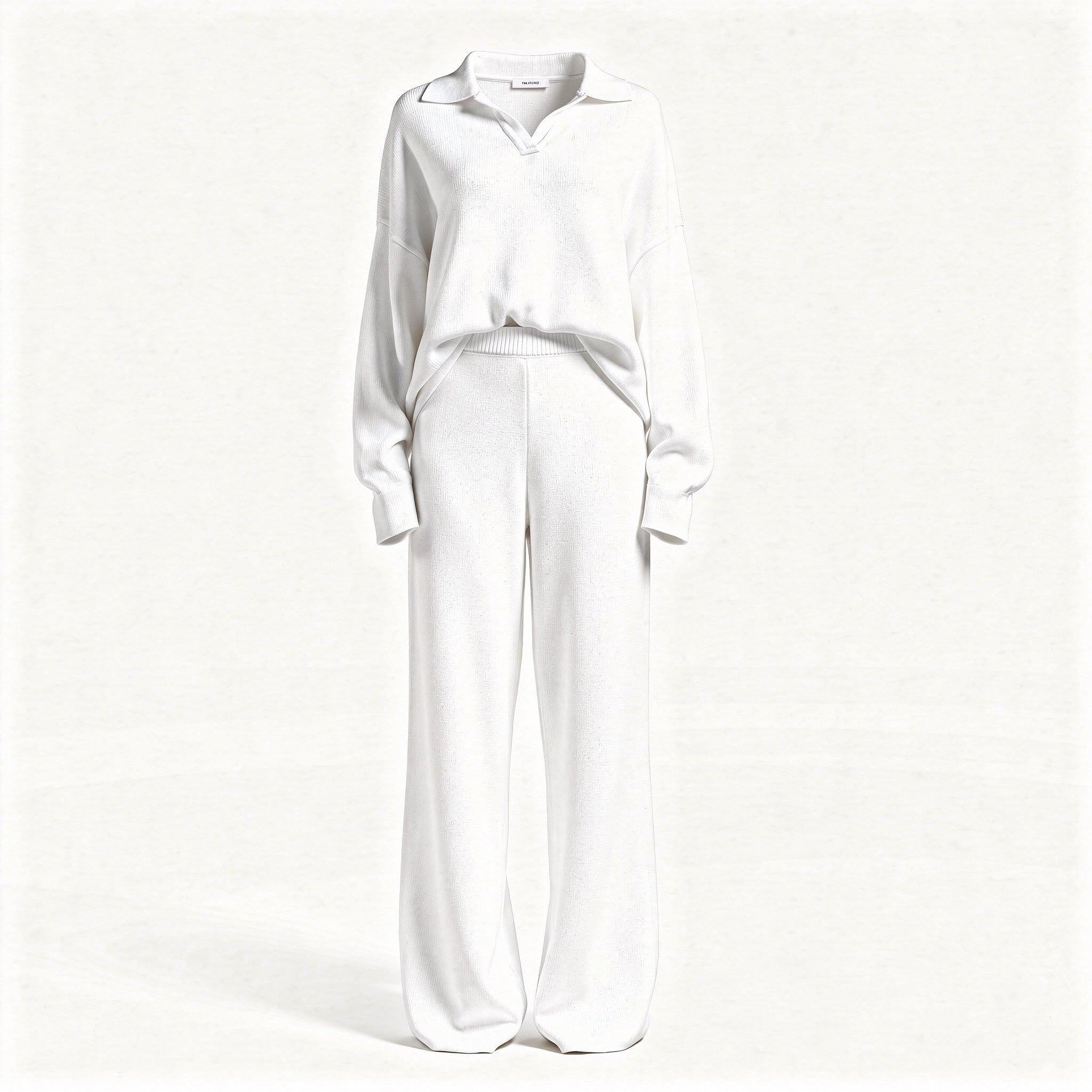 Arganate | Luźny komplet dzianinowy z płynnych spodni i swetra