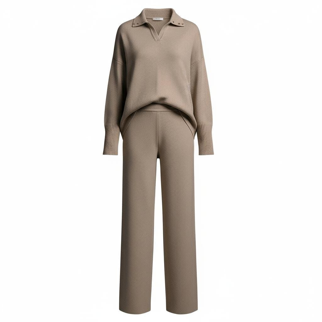 Arganate | Luźny komplet dzianinowy z płynnych spodni i swetra