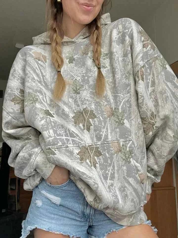 Arganate | Oversize bluza z kapturem w kamuflażu