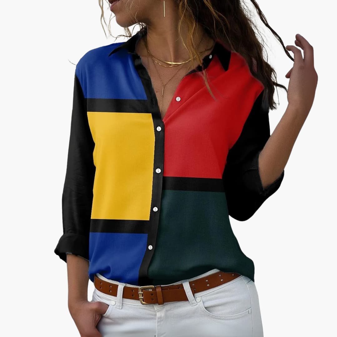 Luźny, letni bluzka damski z kwiatowym nadrukiem – swobodny i nowoczesny